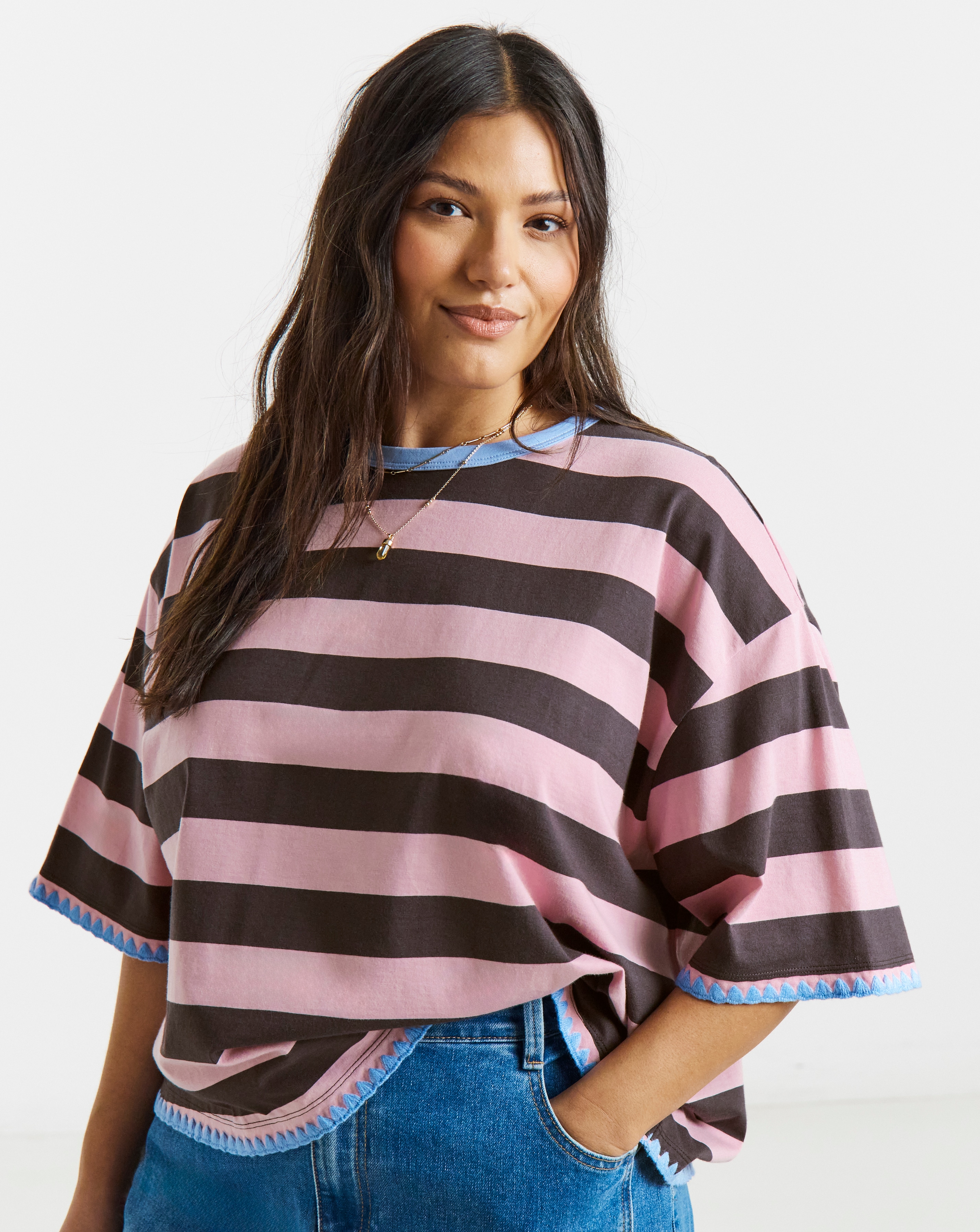 New In - Stripe Whipstitch T-Shirt