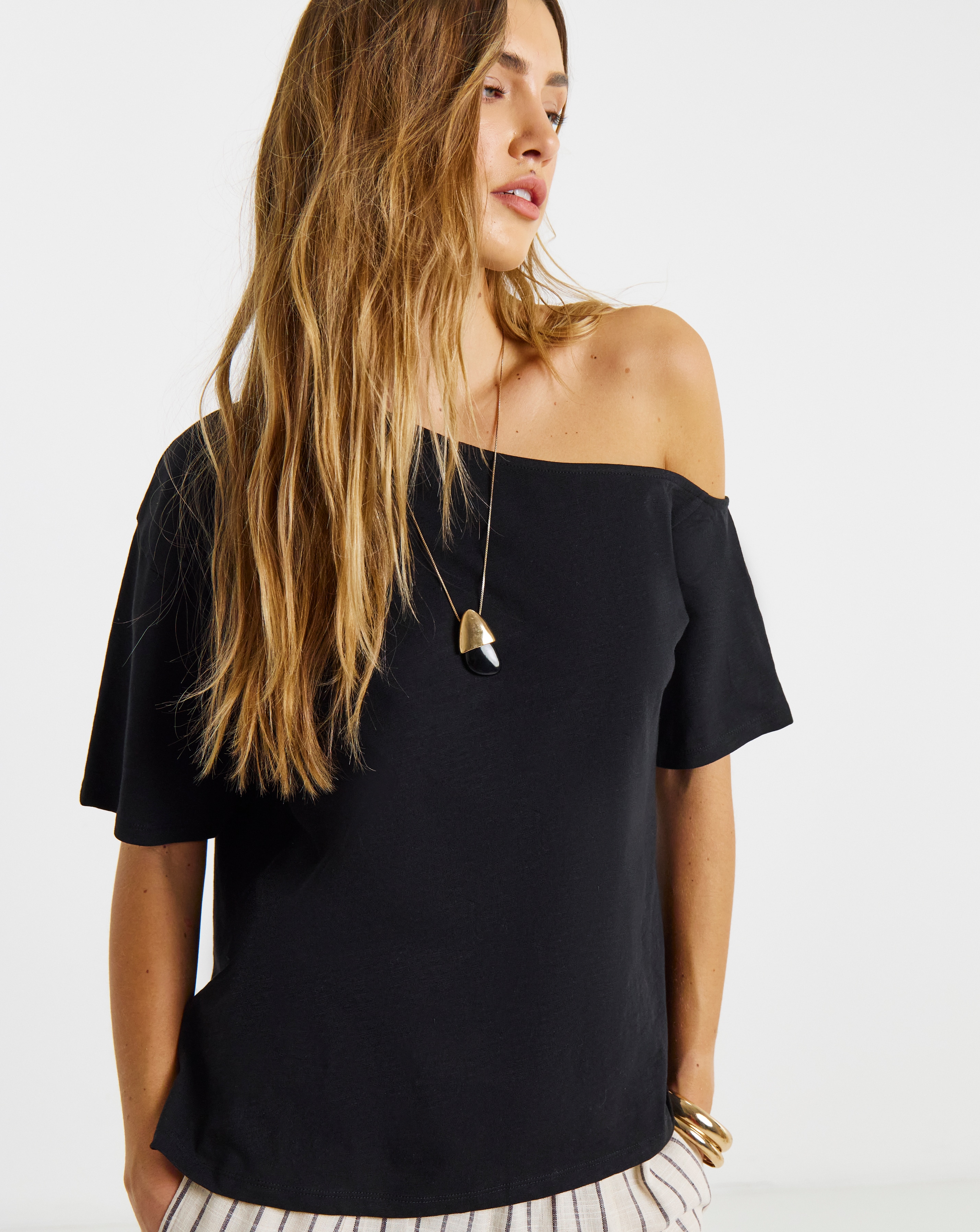 New In - Slub Off The Shoulder Top