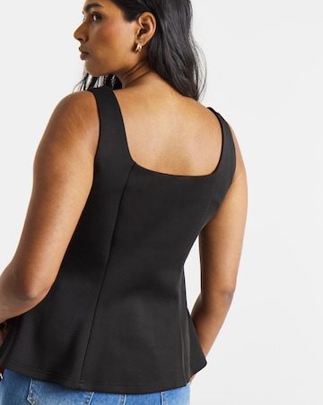 Black Button Through Jersey Waistcoat