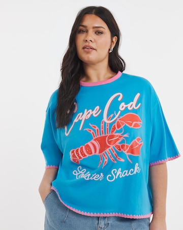 Blue Cape Cod Lobster Graphic T-Shirt