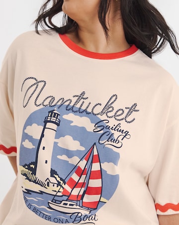 Ecru Nantucket Sailing Club Graphic T-Shirt