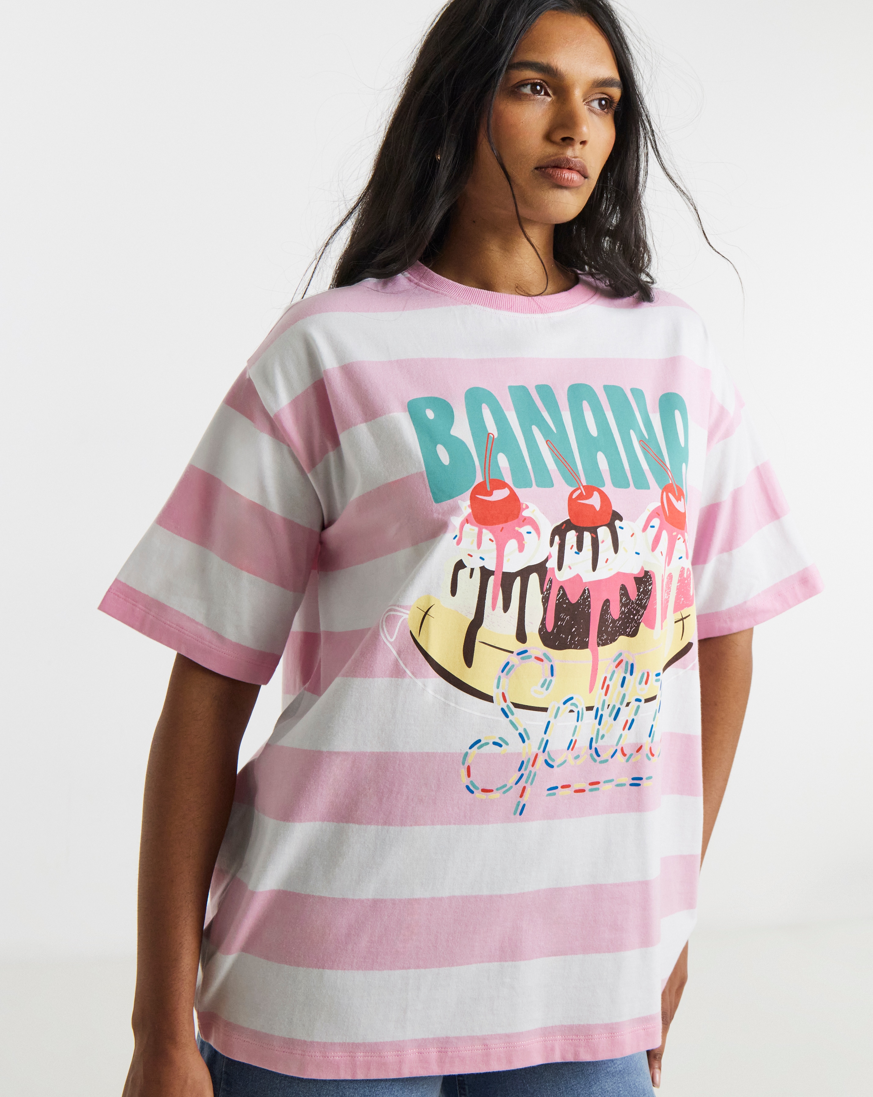 New In - Ice Cream Graphic Oversized T-Shirt