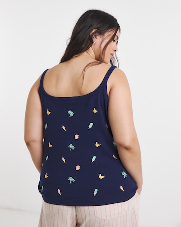 Navy Holiday Embroidered Vest