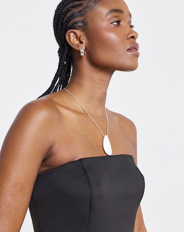 Black Fit and Flare Bandeau Top