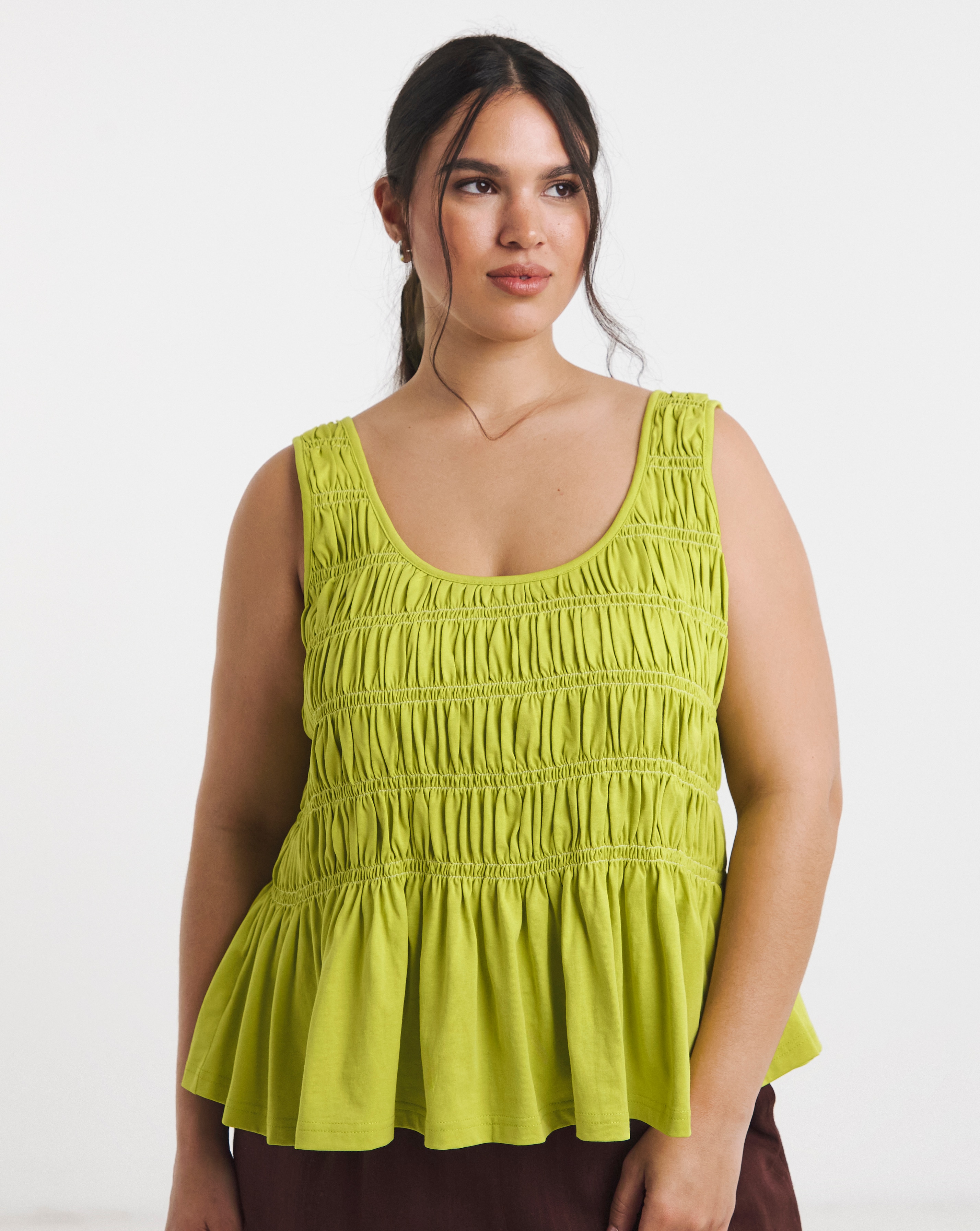 New In - Shirred Peplum Vest