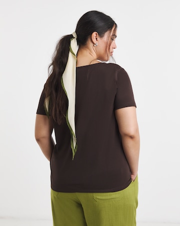 Chocolate, Cerise & Ecru 3 Pack Short Sleeve Slash Neck Tops