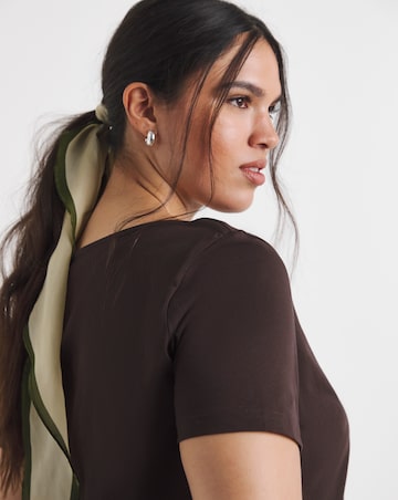 Chocolate, Cerise & Ecru 3 Pack Short Sleeve Slash Neck Tops