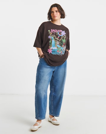 Chocolate Amazonia Graphic Oversized T-Shirt
