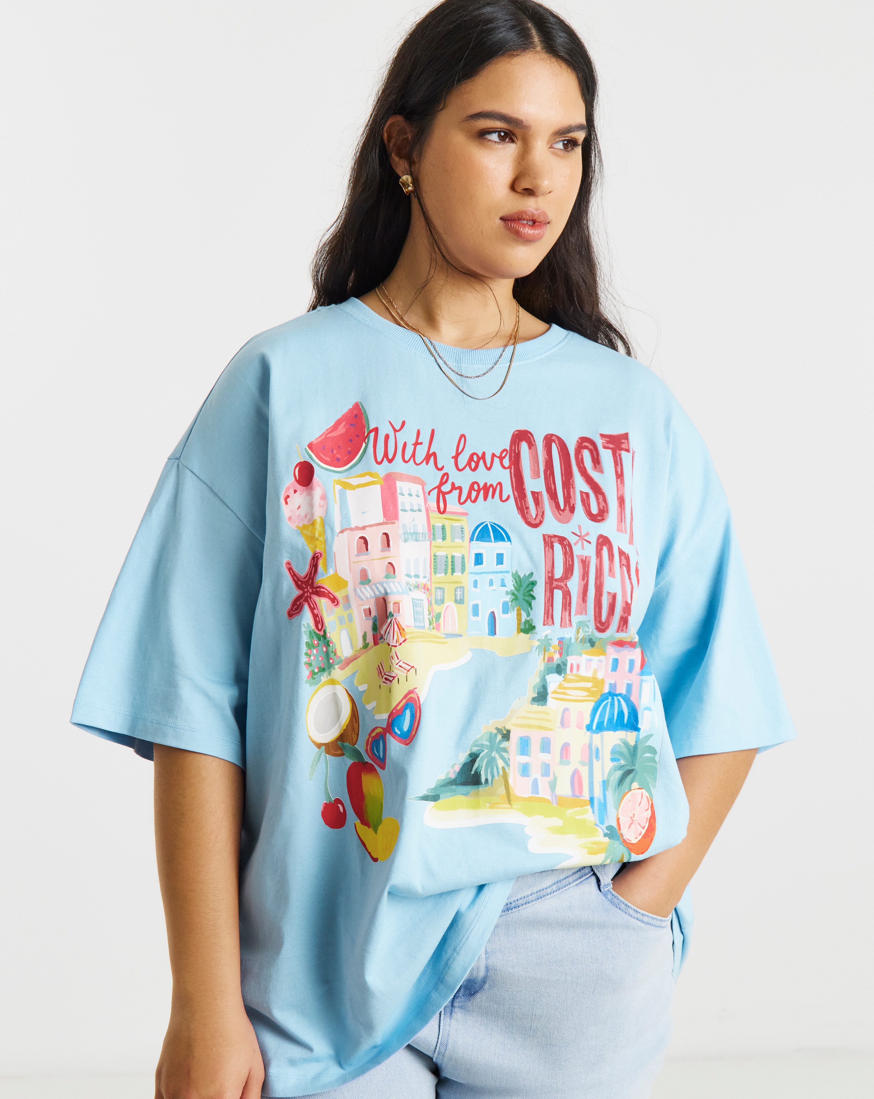 New In - Costa Rica Graphic Oversized T-Shirt