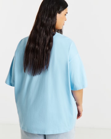 Blue Costa Rica Graphic Oversized T-Shirt