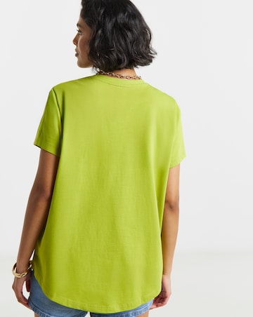 Chocolate & Olive 2 Pack Curved Hem Longline T-Shirts