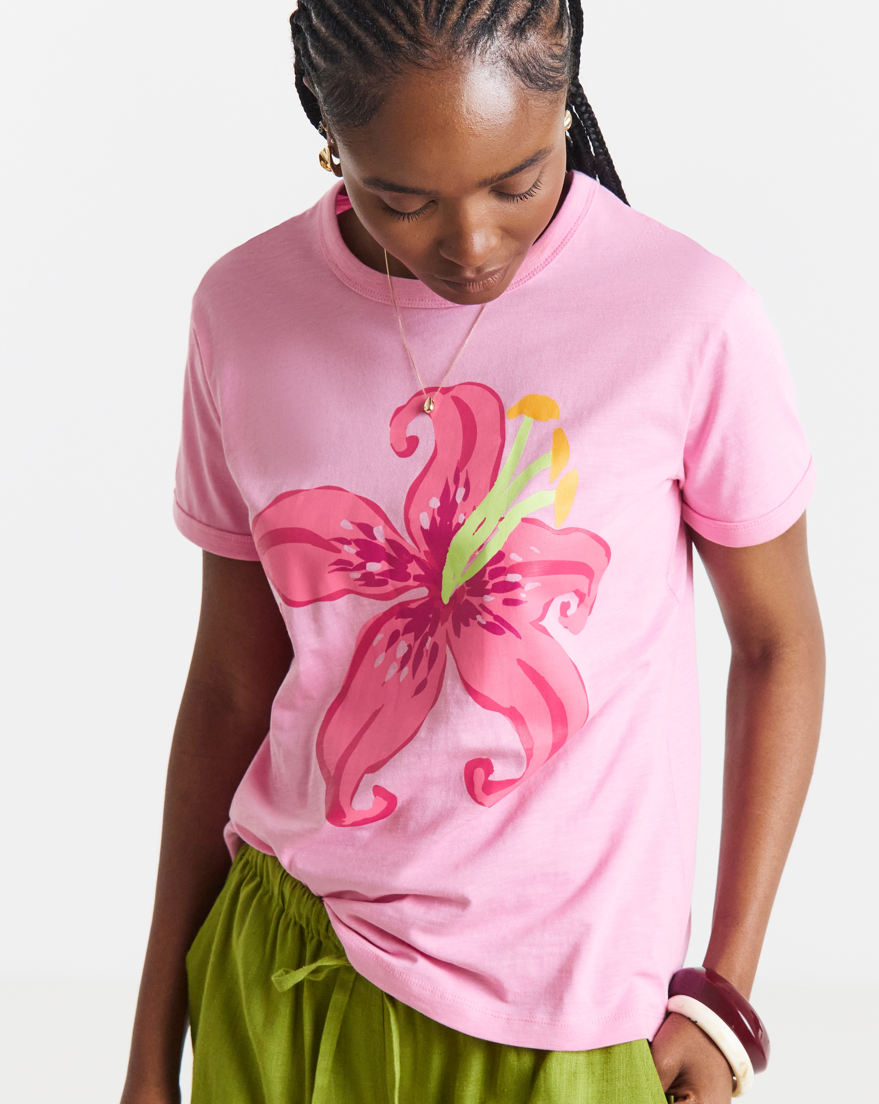 New In - Tropical Flower Graphic Slim Tee