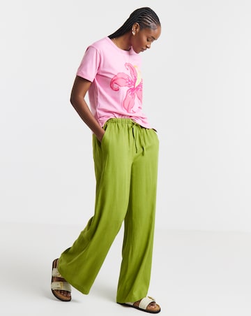 Simply Be Pink Tropical Flower Graphic T-Shirt