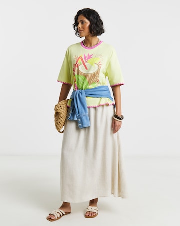 Green Pina Colada Graphic Oversized T-Shirt