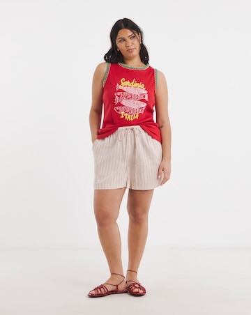 Red Sardinia Graphic Tank Top