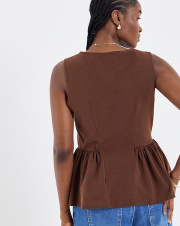 Chocolate Peplum Tank Top
