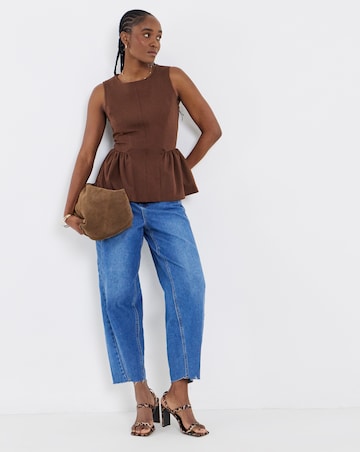 Chocolate Peplum Tank Top