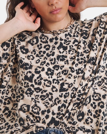 Simply Be Leopard Print Slouchy Dip Back T-Shirt