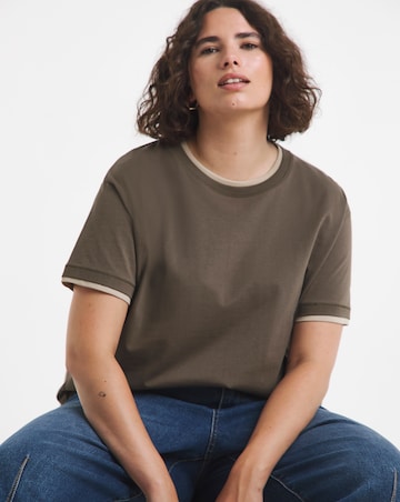 Simply Be Chocolate & Oat Double Layer T-Shirt