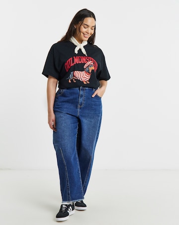 Simply Be Black Dog Graphic Short Sleeve T-Shirt