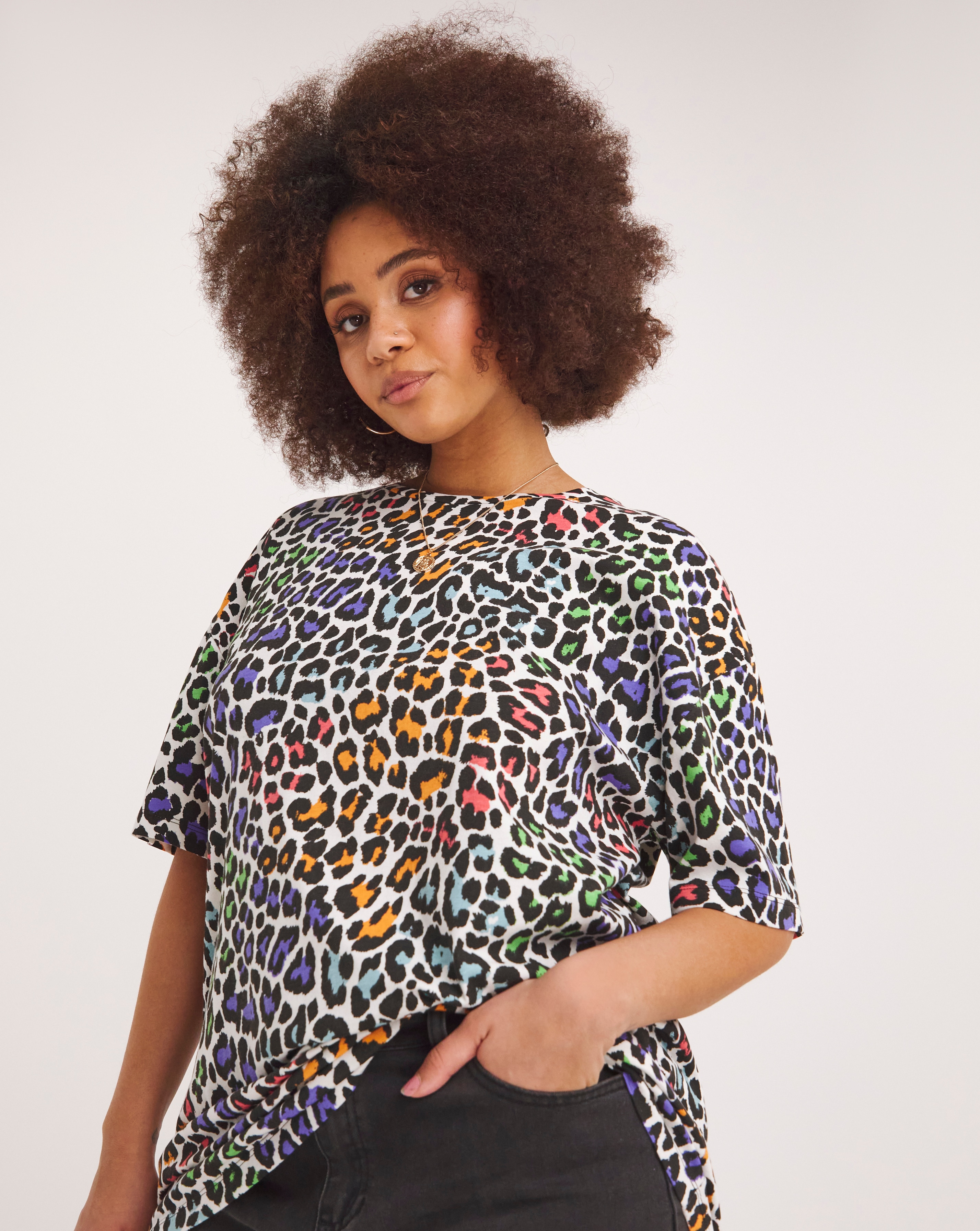 Leopard print t shirt discount