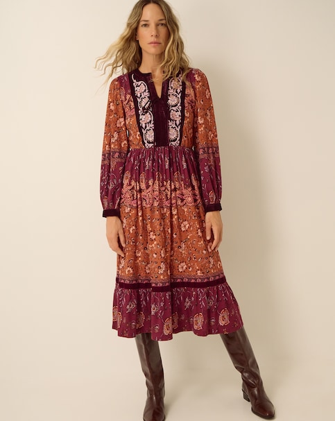 Monsoon Hunter Floral Jersey Midi Dress