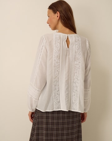 Monsoon Vita Embroidered Pintuck Top