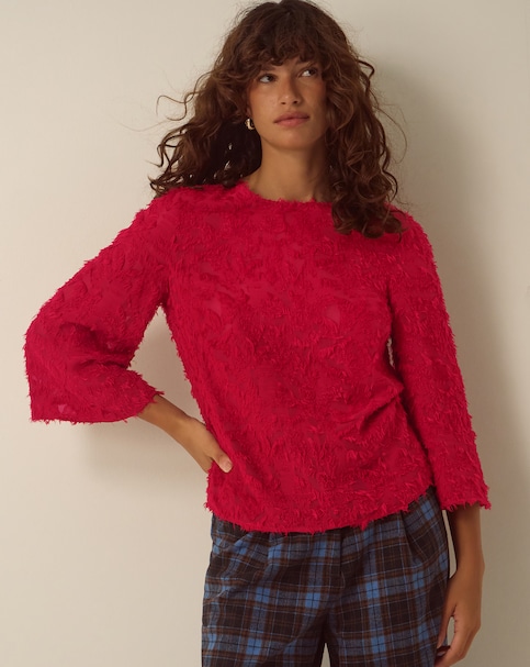 Monsoon Chrissy Bell Sleeve Fringe Top