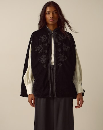 Monsoon Fenya Velvet Cape Coat
