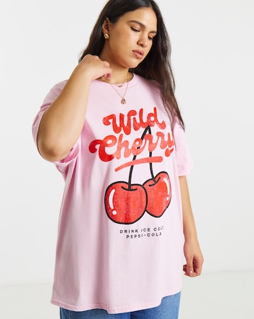 Simply Be Baby Pink Cherry Pepsi License T-Shirt