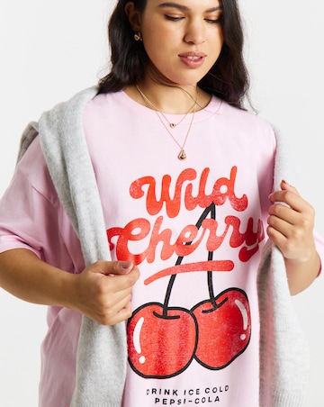 Simply Be Baby Pink Cherry Pepsi License T-Shirt