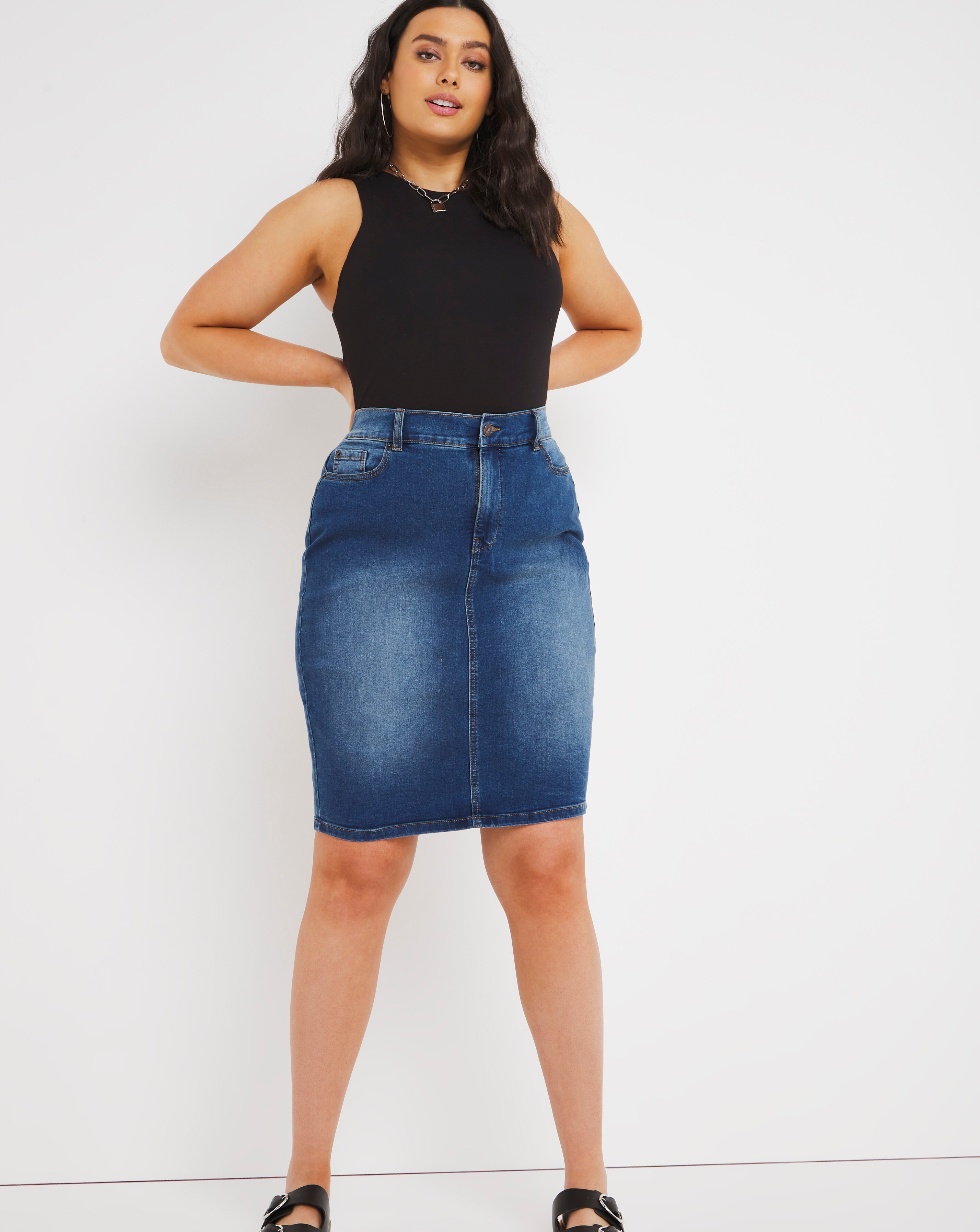 24/7 Blue Denim Skirt made with Organic Cotton