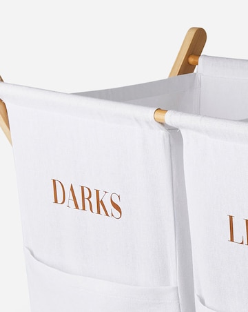 Cream Split Laundry Hamper