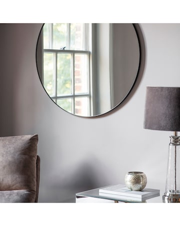 Gallery Bowie Round Mirror Black