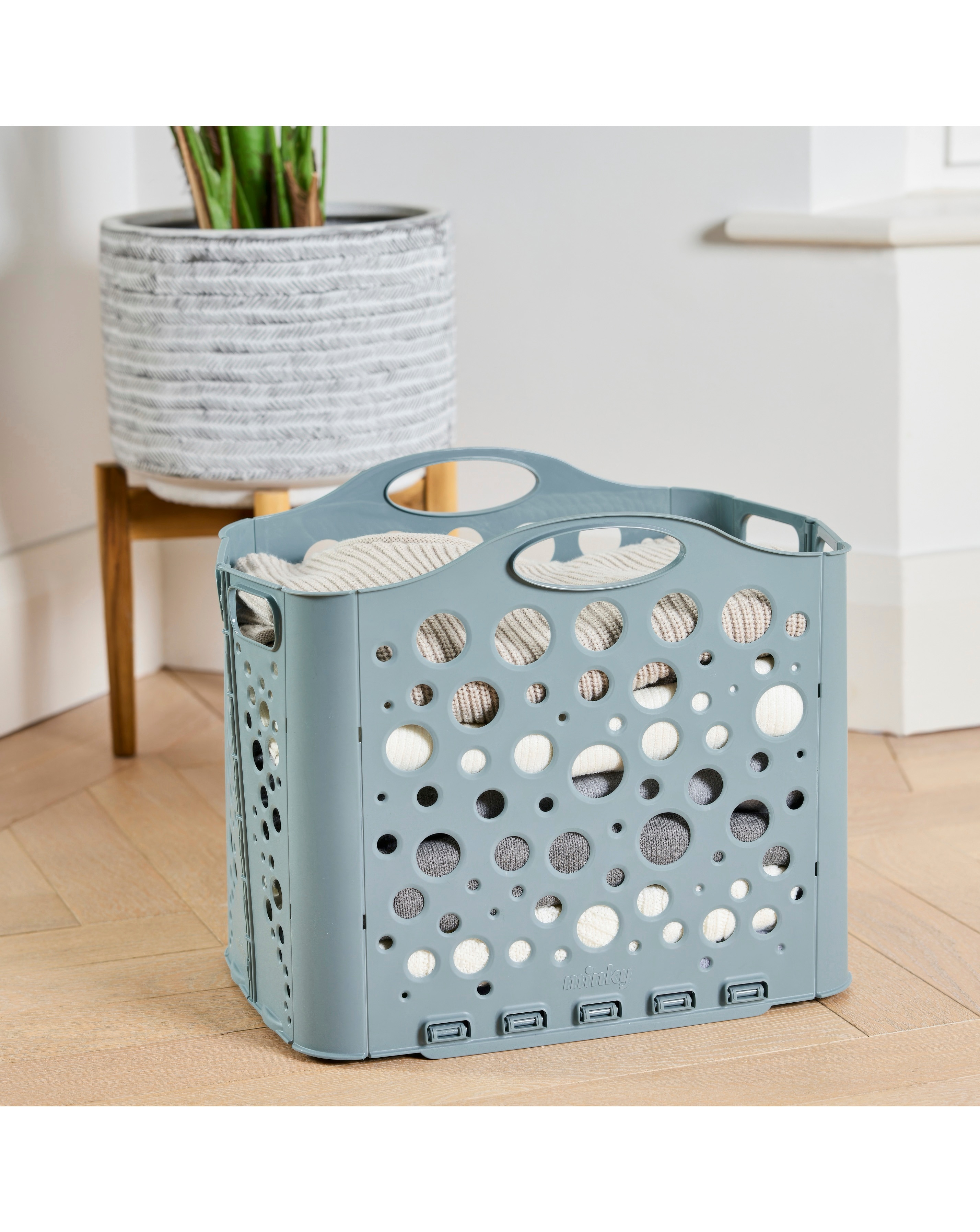 Minky Folding Laundry Basket