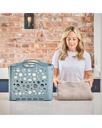 Minky Straight Stack Folding Laundry Basket