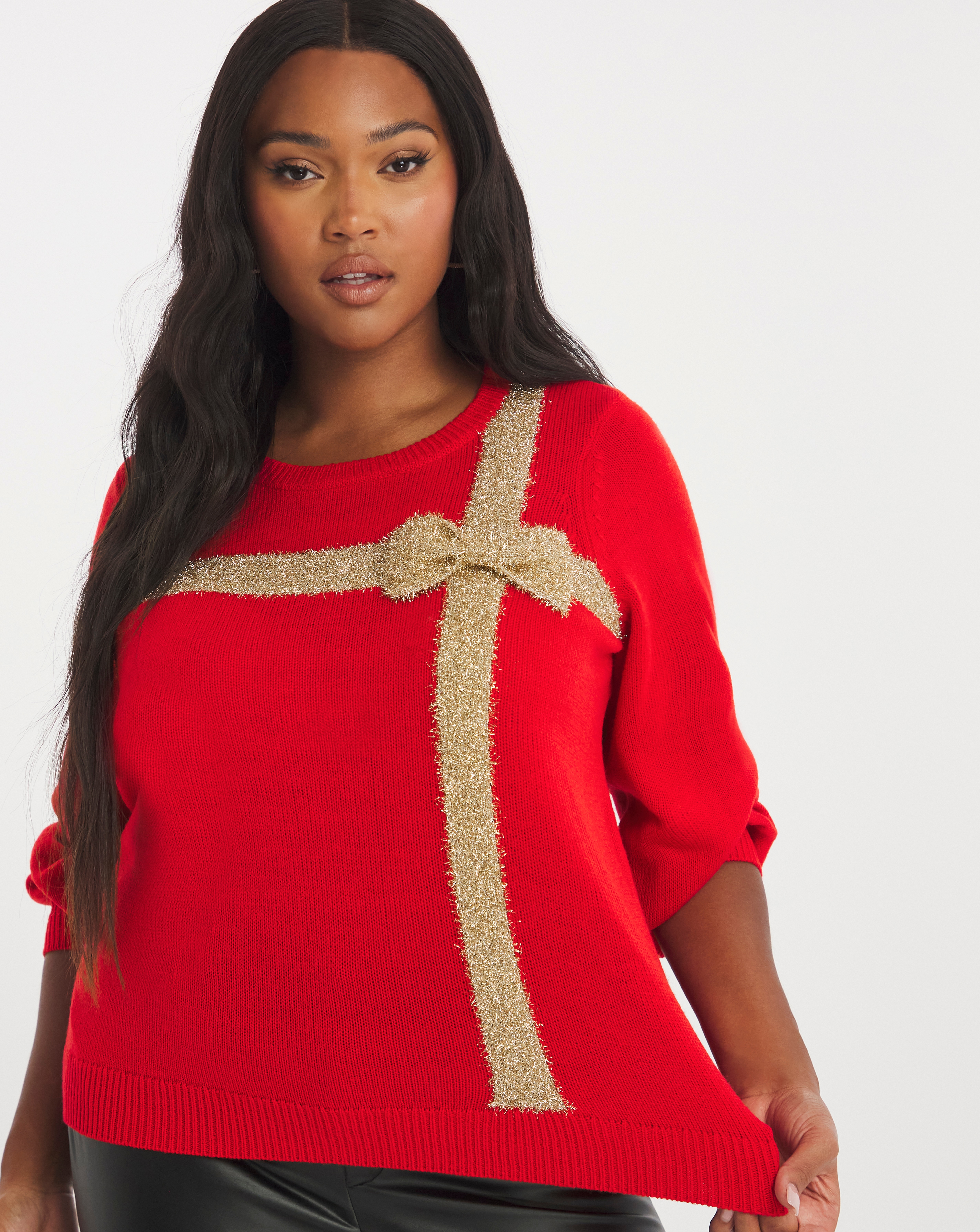 Vero Moda Bow Detail Christmas Jumper 