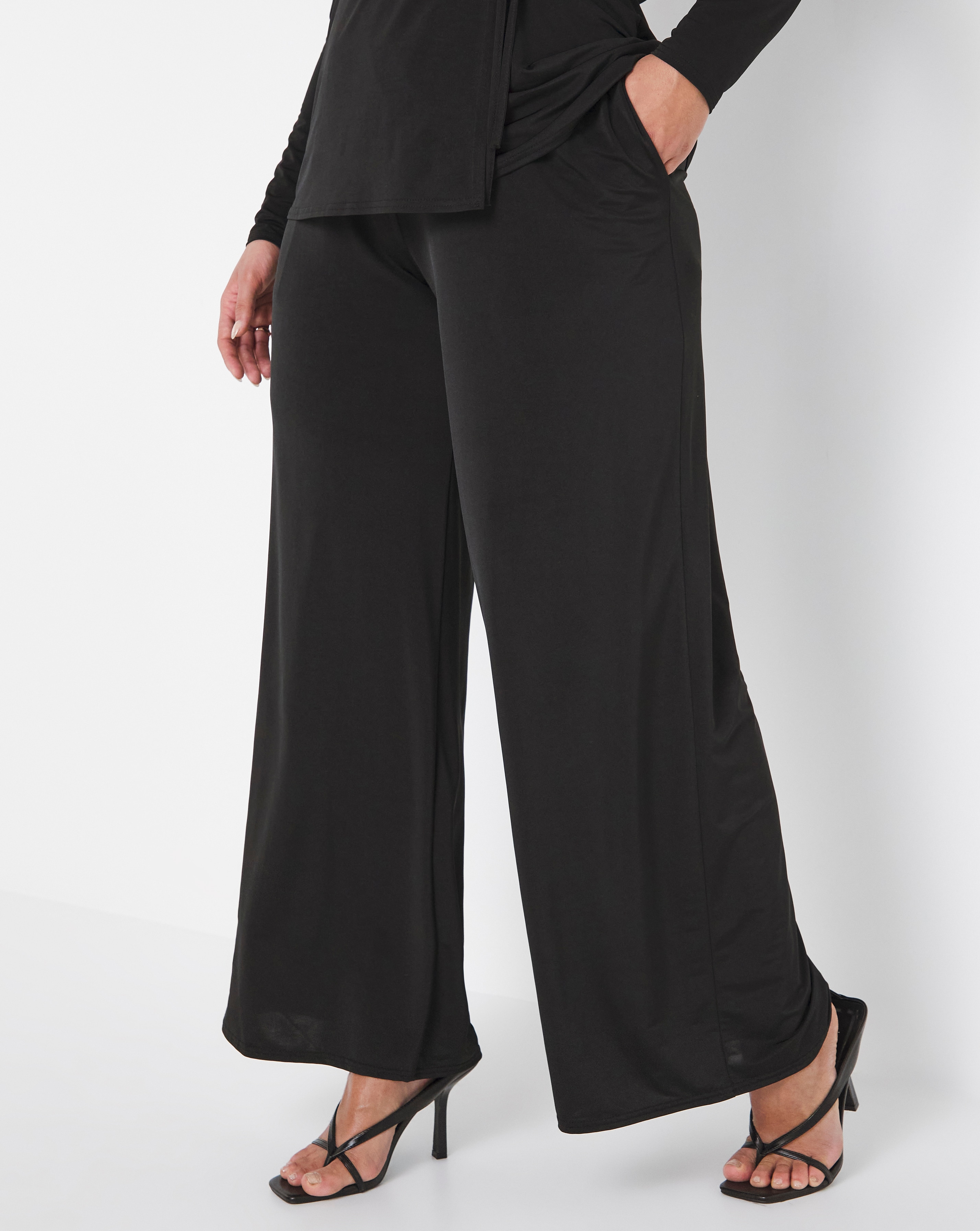 wide leg slinky trousers