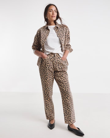 Pure Cotton Leopard Straight Leg Jean