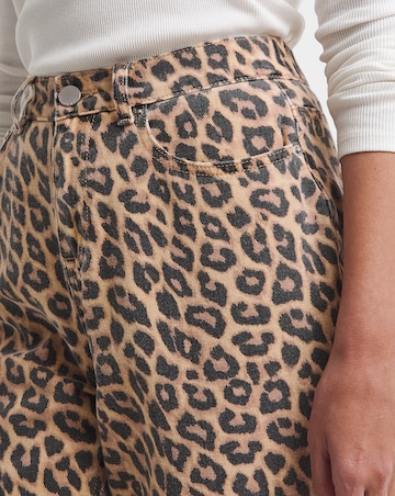 Pure Cotton Leopard Straight Leg Jean