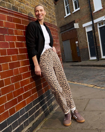 Pure Cotton Leopard Straight Leg Jean