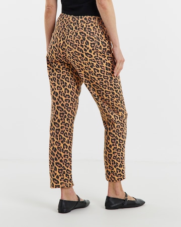 Pure Cotton Leopard Straight Leg Jean