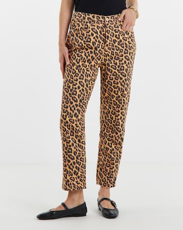 Pure Cotton Leopard Straight Leg Jean