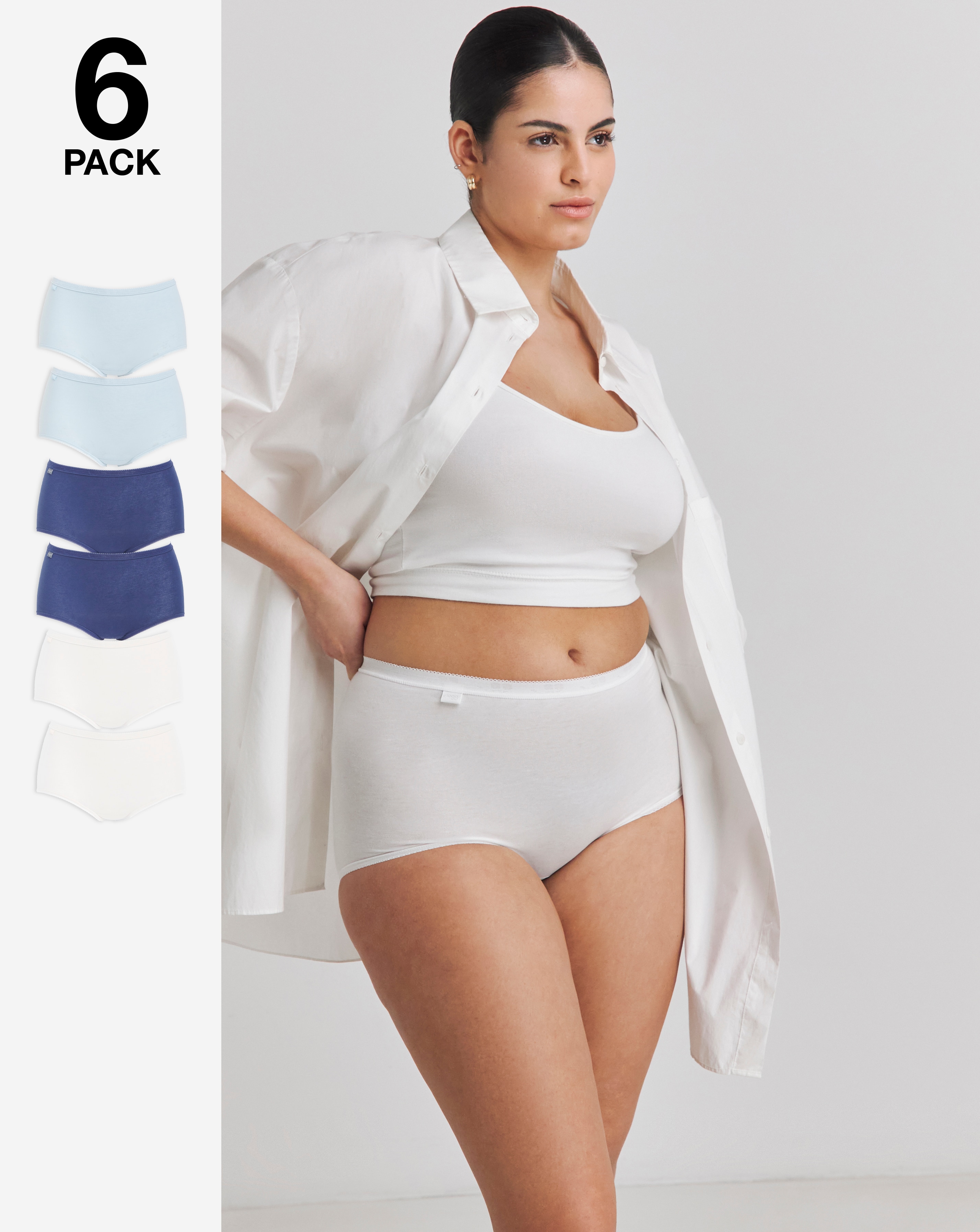 Sloggi 6Pk Basic Maxi Knicker Blue Multi