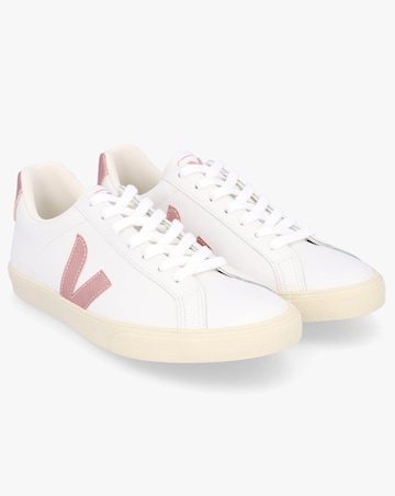 Veja Esplar Logo Extra White Nacre Leather Trainers