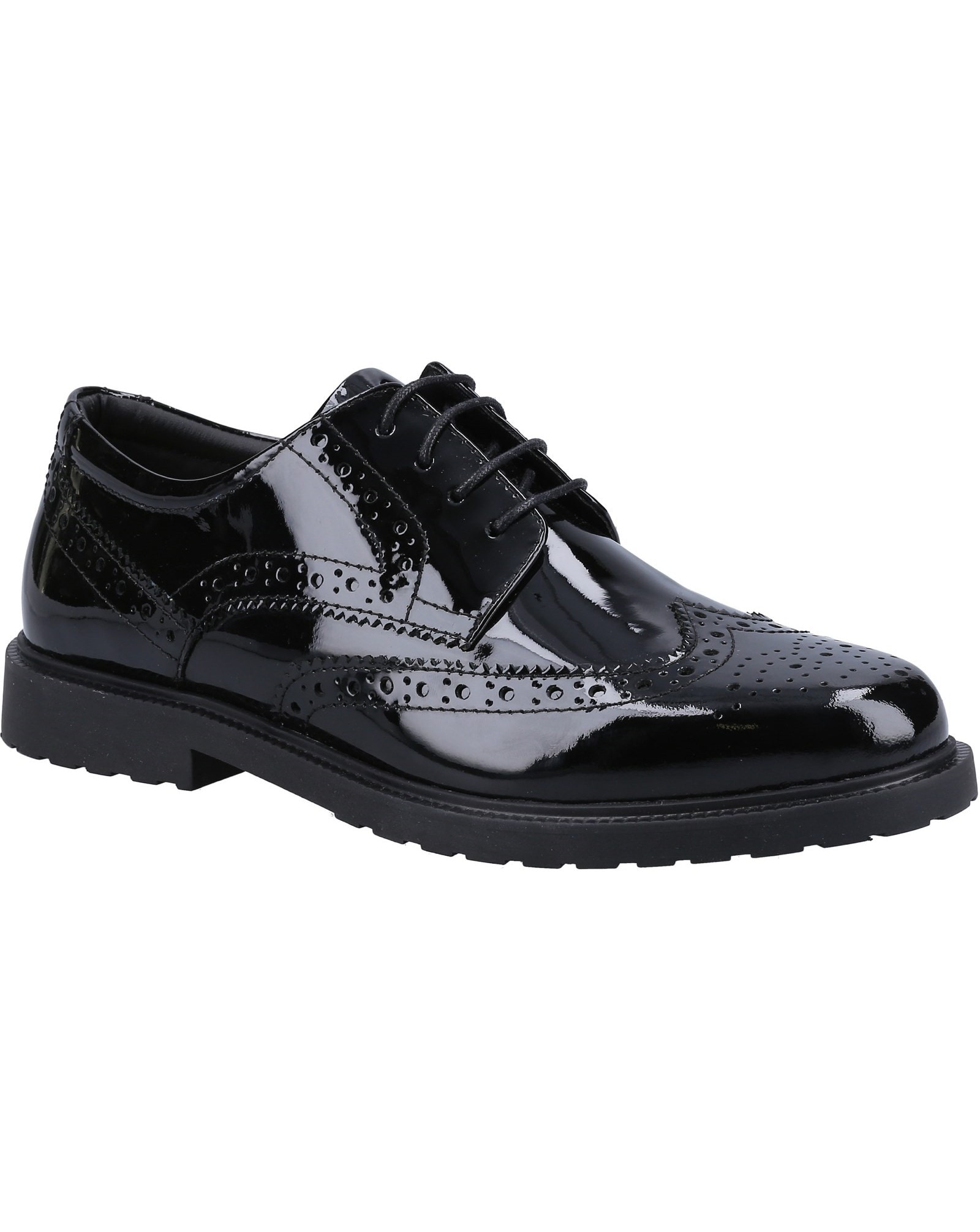 Hush Puppies Verity Brogue - Patent Black