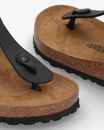 Birkenstock Gizeh Birko Flor Black Toe Post Sandals Standard Fit