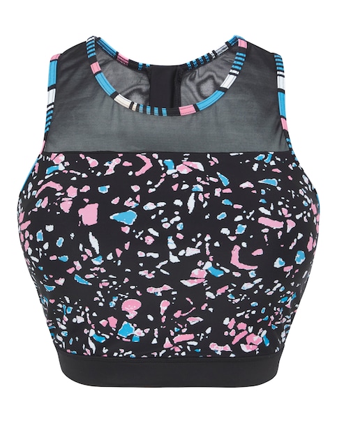 Sports Swim Racer Crop Vest - Speckle Print