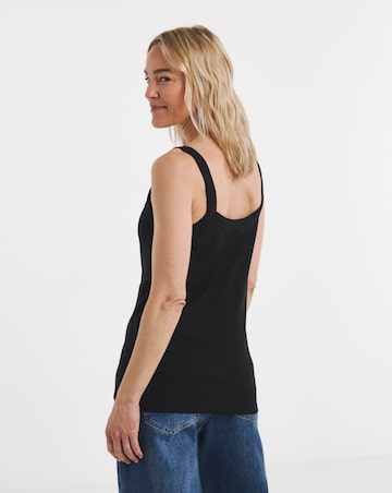 Pure Cotton Black Thick Strap Cami Vest
