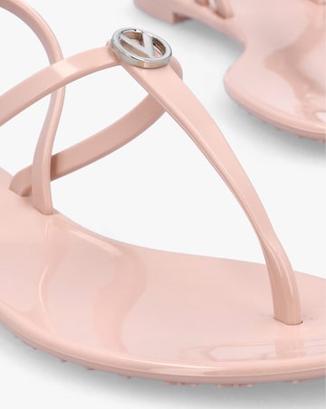 Valentino Bags Jally Pink Toe Post Logo Sandals
